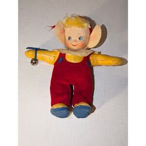 Antique Rare 1937 7" Krueger Elf Doll Oil cloth painted face & body